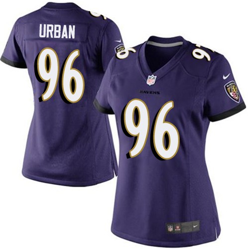 Women's Limited Brent Urban Nike Jersey Purple Home - #96 NFL Baltimore Ravens